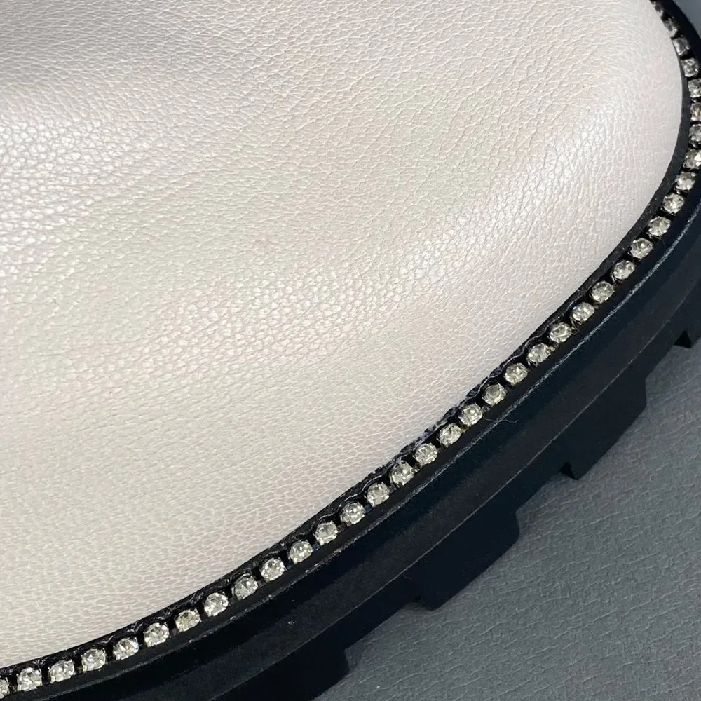 Karl Lagerfeld Paris Women's Classic Mayde Leather Lug-Sole Ankle Boot size  9.5 - Picture 6 of 11